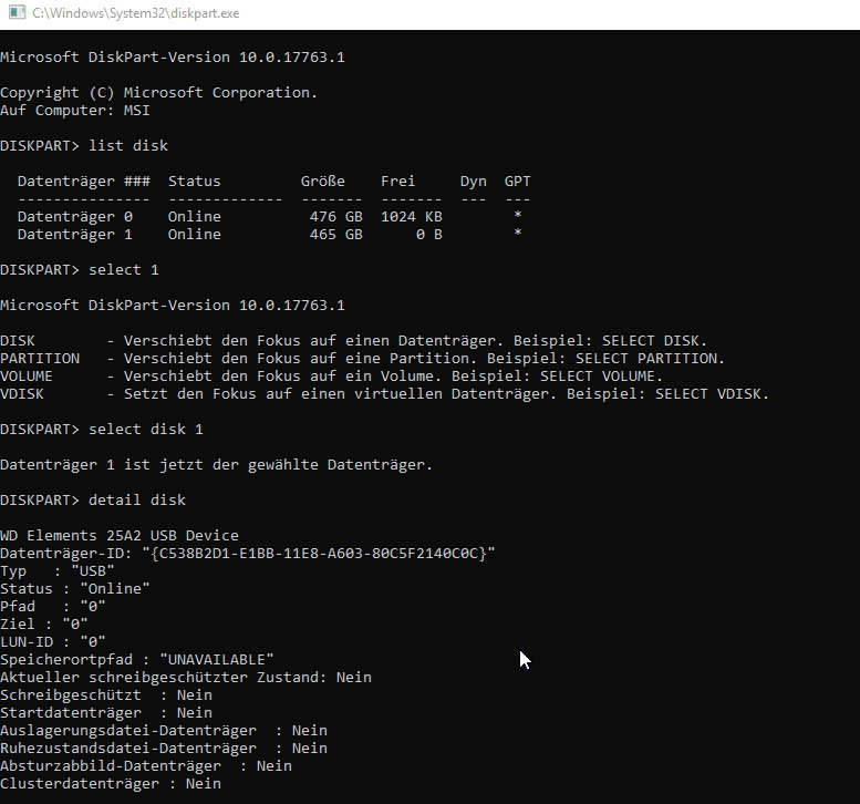 Herkömmliche mechanische Festplatte löschen